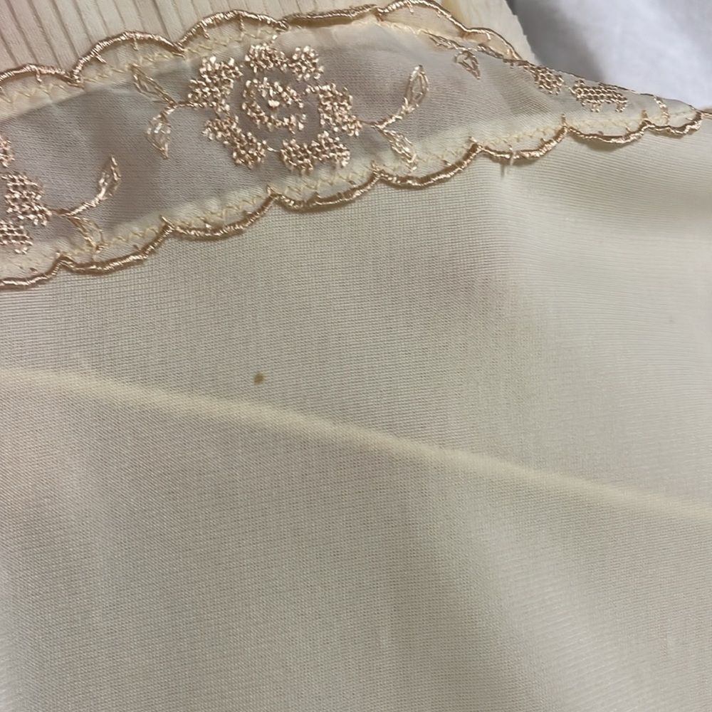 Vintage Nylon Nightgown, aesthetic, Beige, cream, Dress, Slip, Small - Picture 12 of 13